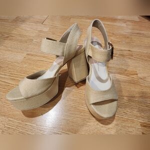 Dolce Vita Cream Platform Sandals